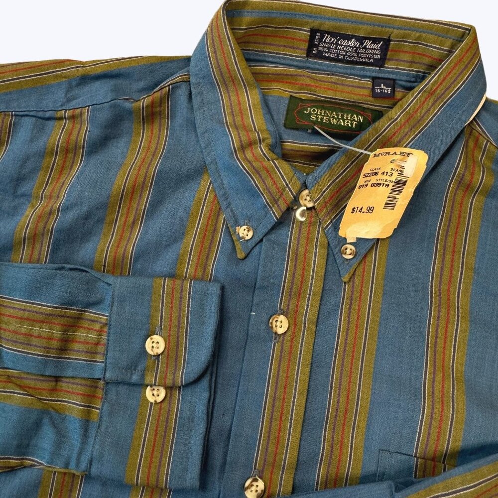 Johnathan Stewart Vintage NWT Button Front Shirt Size Large